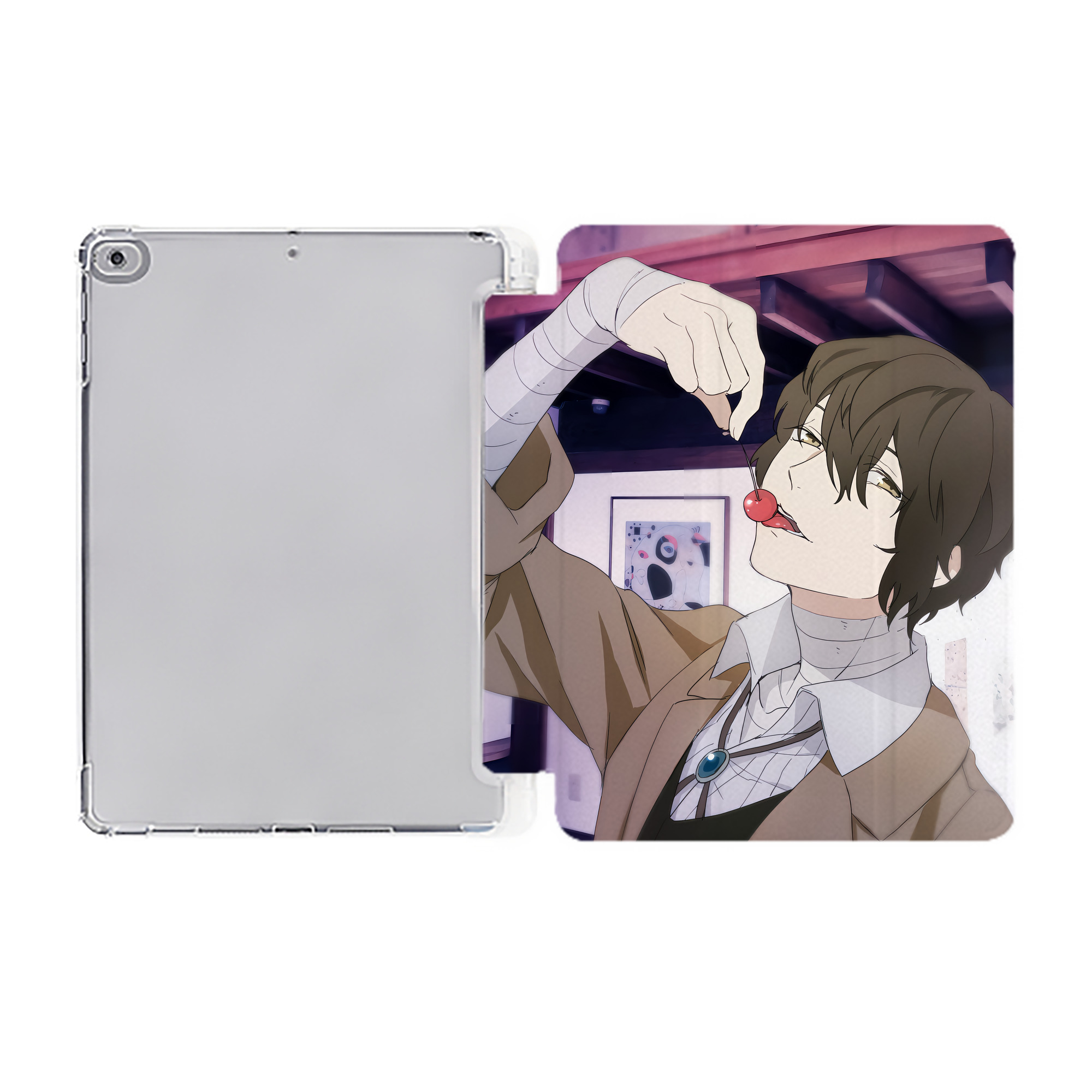 （画像用） 文豪ストレイドッグス Bungo Stray Dogs IPad ケース ペン収納付き 三つ折りスタンド PUレザー×シリコン 対応機種9.5/10.5/10.9インチ
